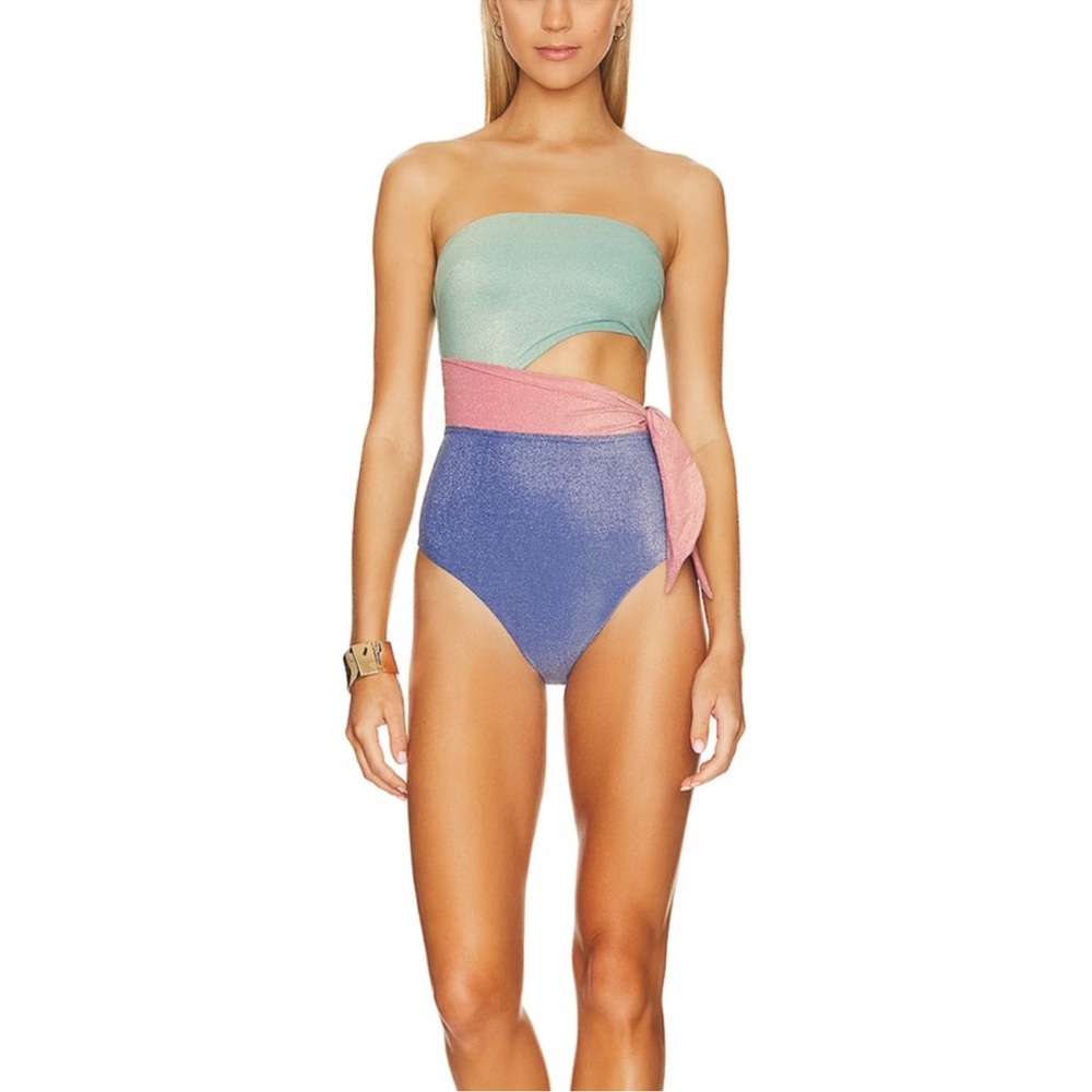 Zimmerman Cutout Lurex Bandeu Swimsuit